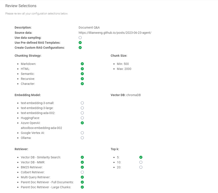 RAGBuilder Review Section