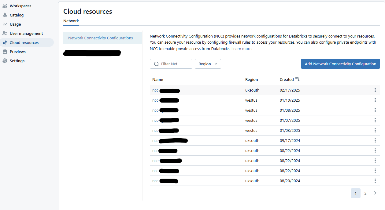 Network Connectivity Configuration